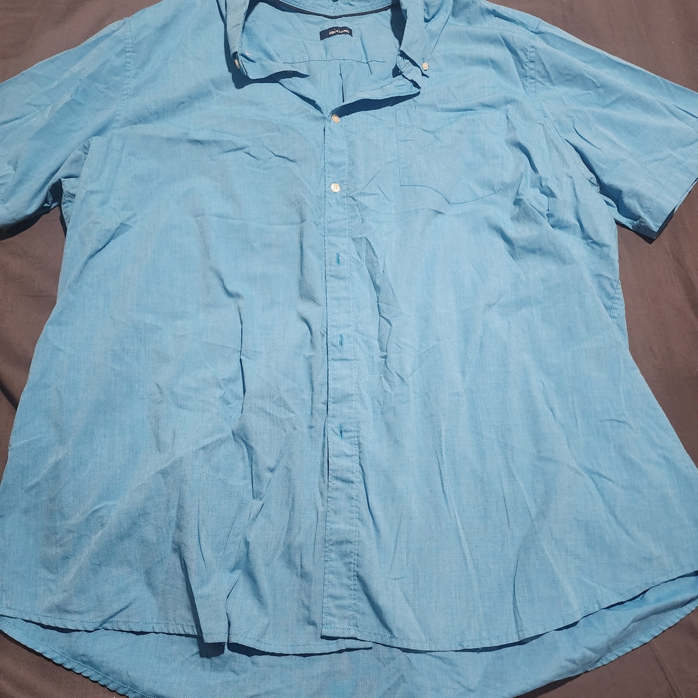 Basic Editions Light Blue Men's Casual Button-Down Shirt